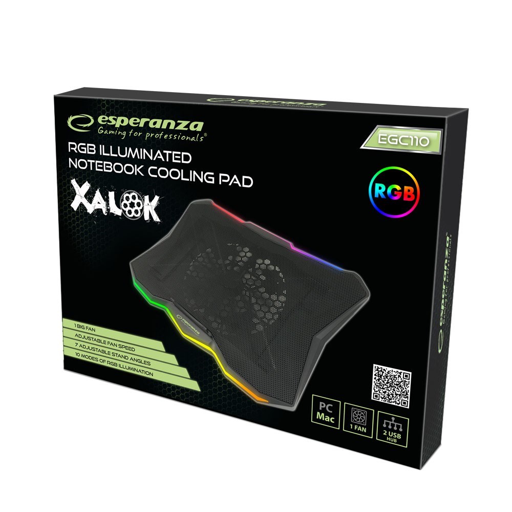 Esperanza EGC110 laptop cooling pad 43.2 cm (17") 800 RPM Black Esperanza EGC110 laptop cooling pad 43.2 cm (17") 800 RPM Black
