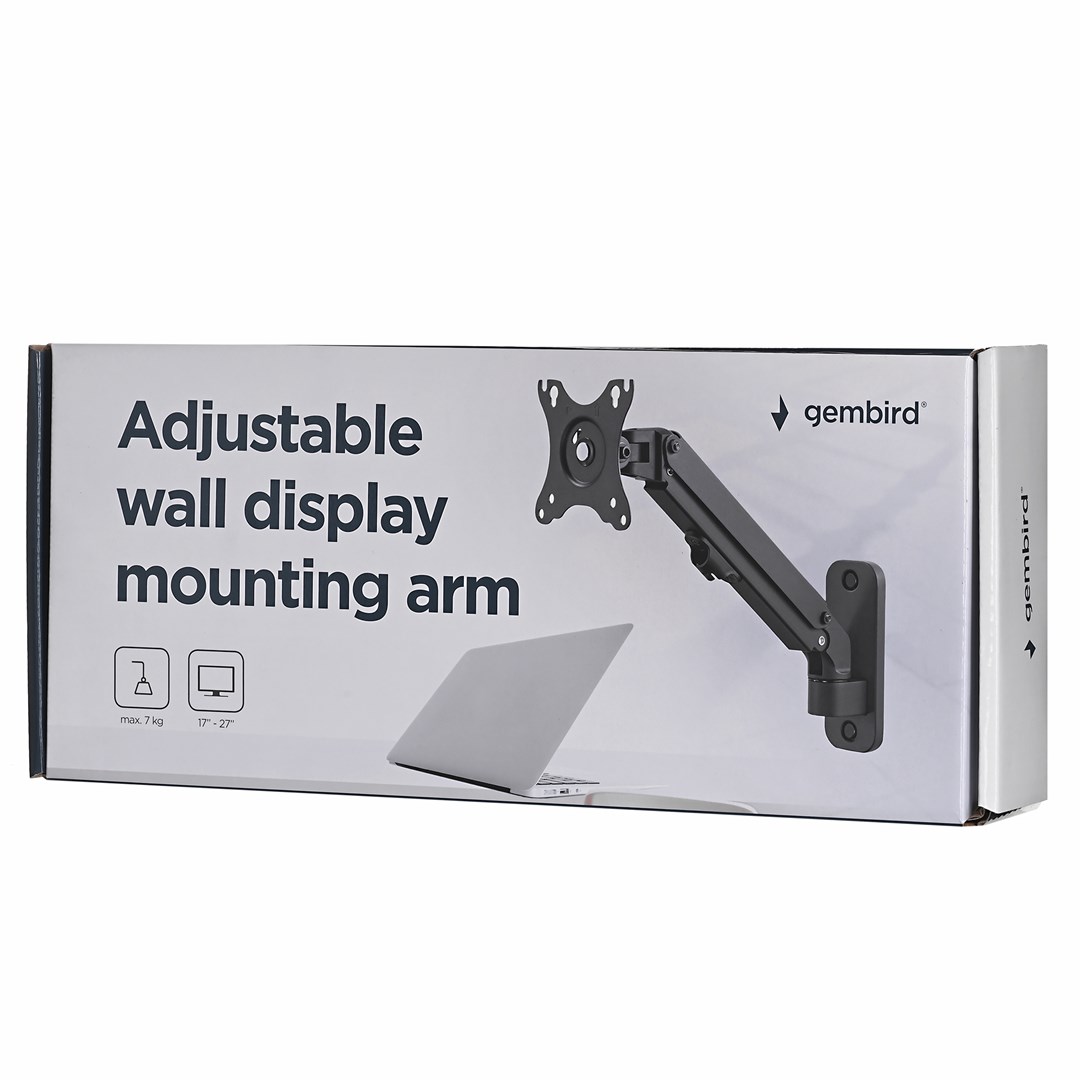 Gembird MA-WA1-01 monitor mount / stand 68.6 cm (27") Black Wall Gembird MA-WA1-01 monitor mount / stand 68.6 cm (27") Black Wall