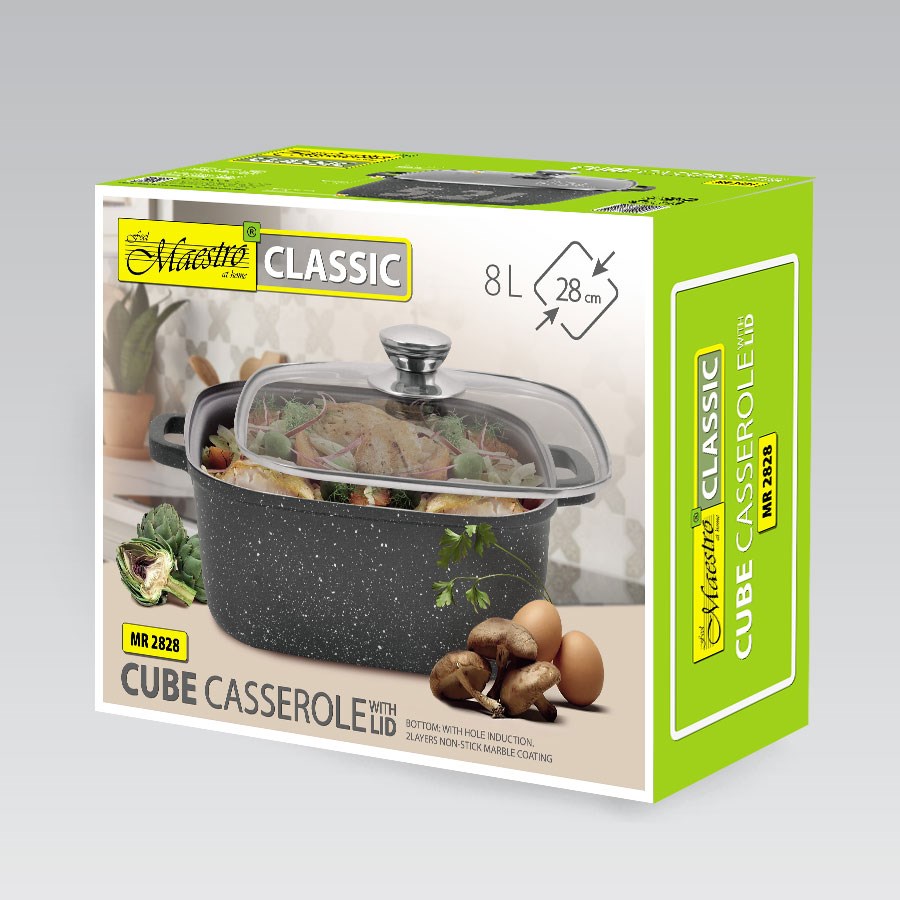 Maestro MR-2828 Pot with lid 28 cm 8 l Black Maestro MR-2828 Pot with lid 28 cm 8 l Black