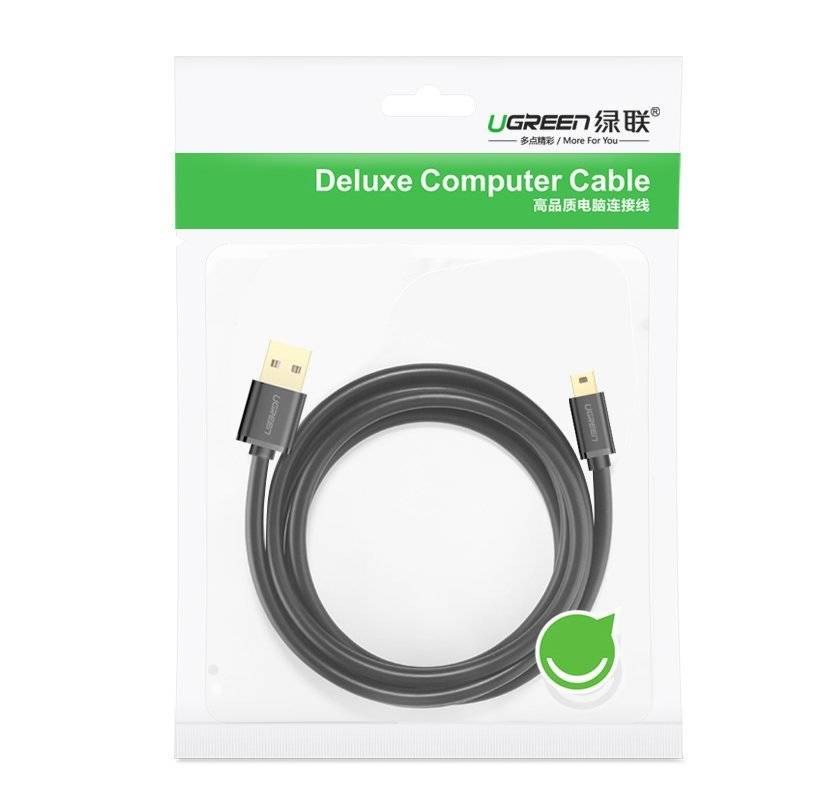 Ugreen USB cable - mini USB 480 Mbps 3 m US132 (black) Ugreen USB cable - mini USB 480 Mbps 3 m US132 (black)