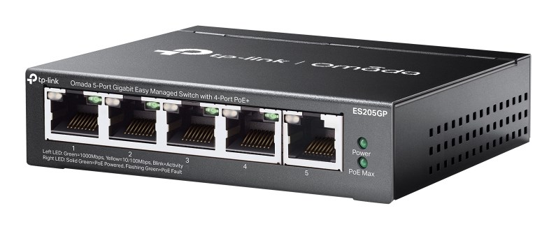 TP-Link Omada 5-Port Gigabit Easy Managed Switch with 4-Port PoE+ TP-Link Omada 5-Port Gigabit Easy Managed Switch with 4-Port PoE+