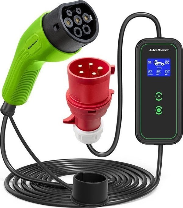 Qoltec Mobile charger for EV cars 2-in-1 Type 2 7kW 230V CEE 3 PIN Qoltec Mobile charger for EV cars 2-in-1 Type 2 7kW 230V CEE 3 PIN