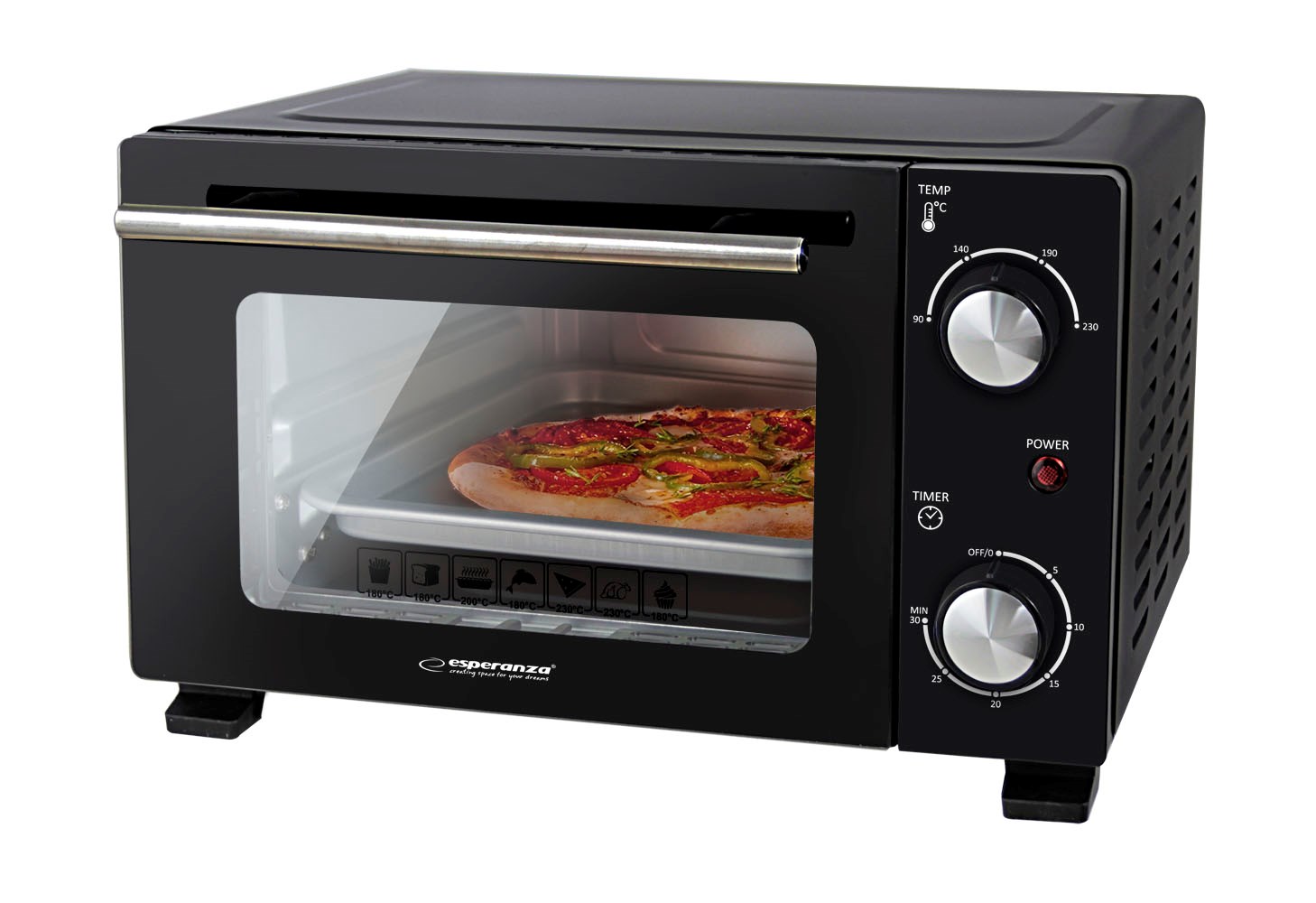 Esperanza EKO007N Mini Oven 10 l 800 W Black Esperanza EKO007N Mini Oven 10 l 800 W Black