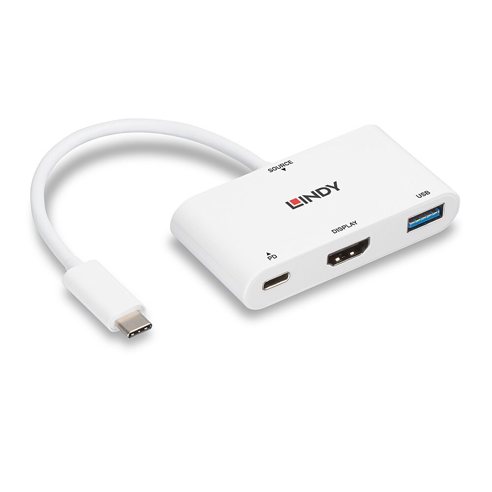 Lindy USB 3.2 Type C to HDMI Converter with USB Type A Port and Power Delivery Lindy USB 3.2 Type C to HDMI Converter with USB Type A Port and Power Delivery