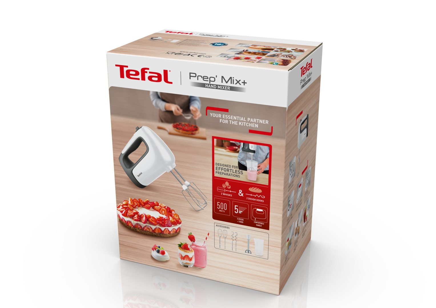 Tefal Prep'Mix HT4621 Hand mixer 500 W White Tefal Prep'Mix HT4621 Hand mixer 500 W White