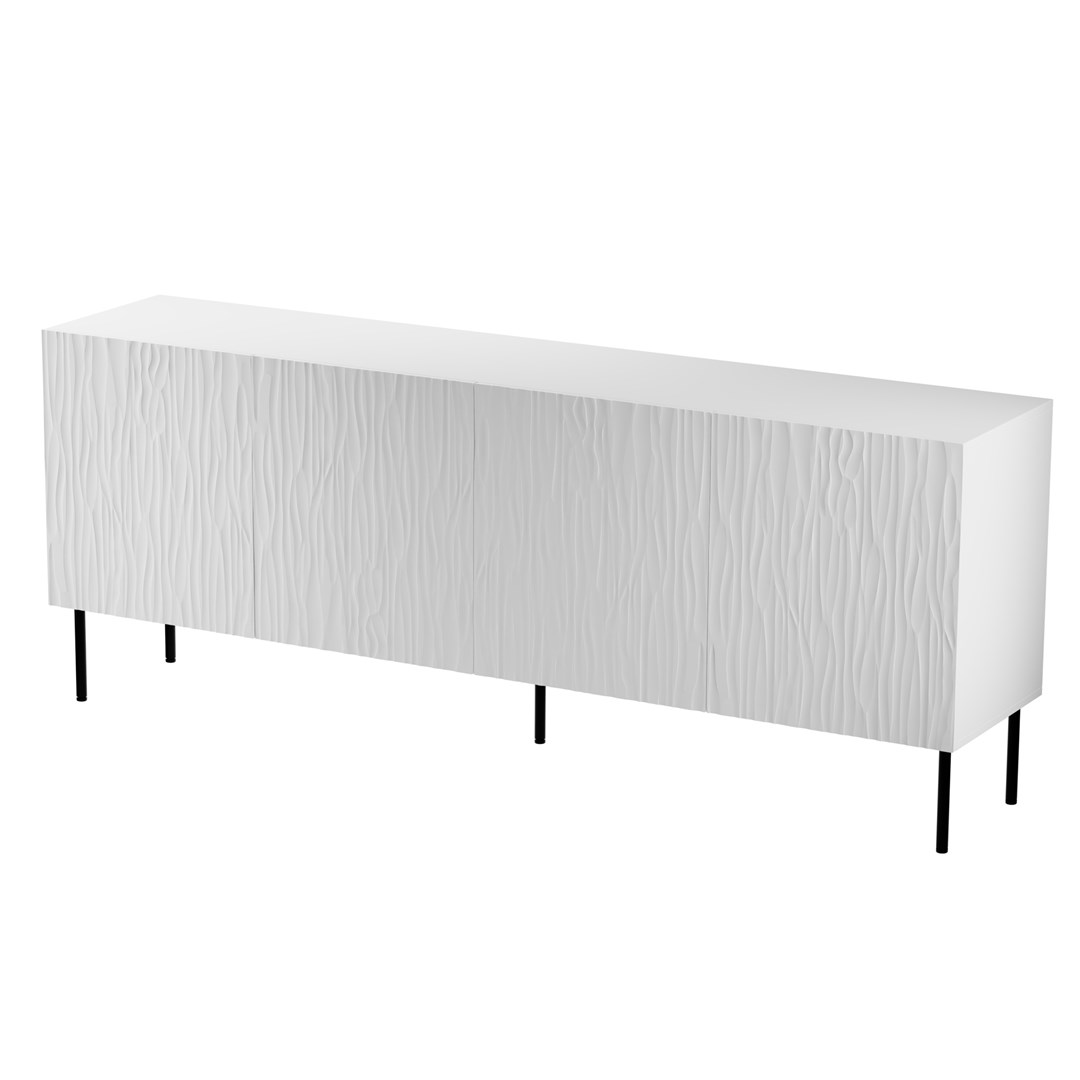 JUNGLE chest 190x40.5x74.5 white matt + black legs JUNGLE chest 190x40.5x74.5 white matt + black legs