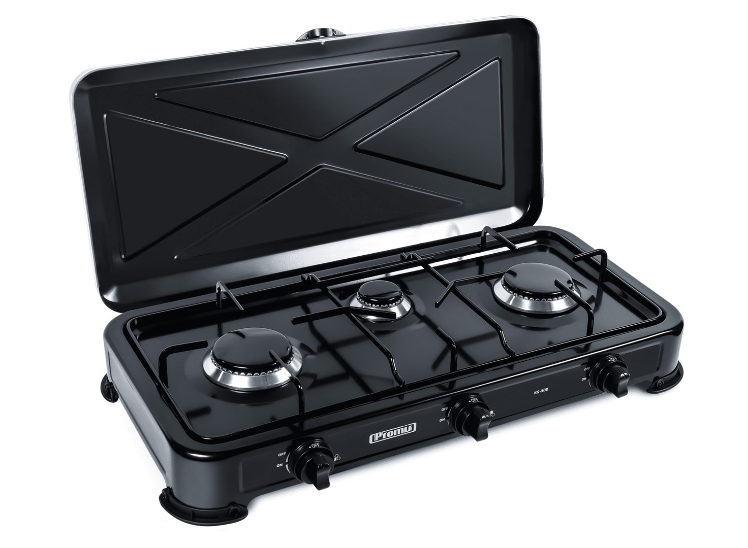 Promis KG300C 3-burner gas cooker, black Promis KG300C 3-burner gas cooker, black