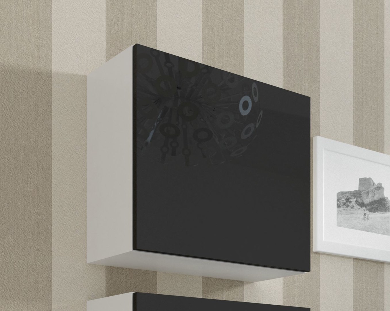 Cama Square cabinet VIGO 50/50/30 white/black gloss Cama Square cabinet VIGO 50/50/30 white/black gloss