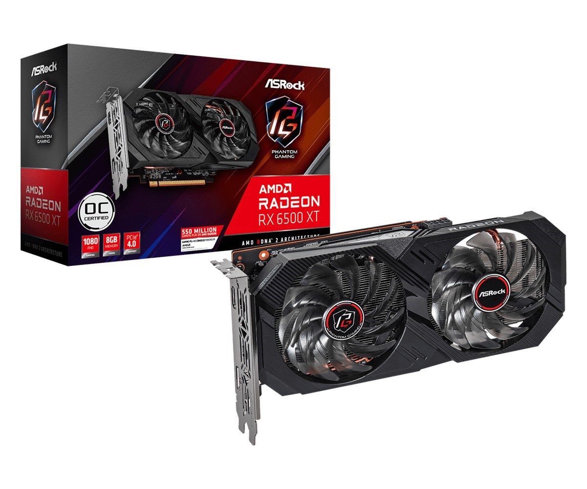Asrock RX 6500XT Phantom Gaming 8GO graphics card Asrock RX 6500XT Phantom Gaming 8GO graphics card