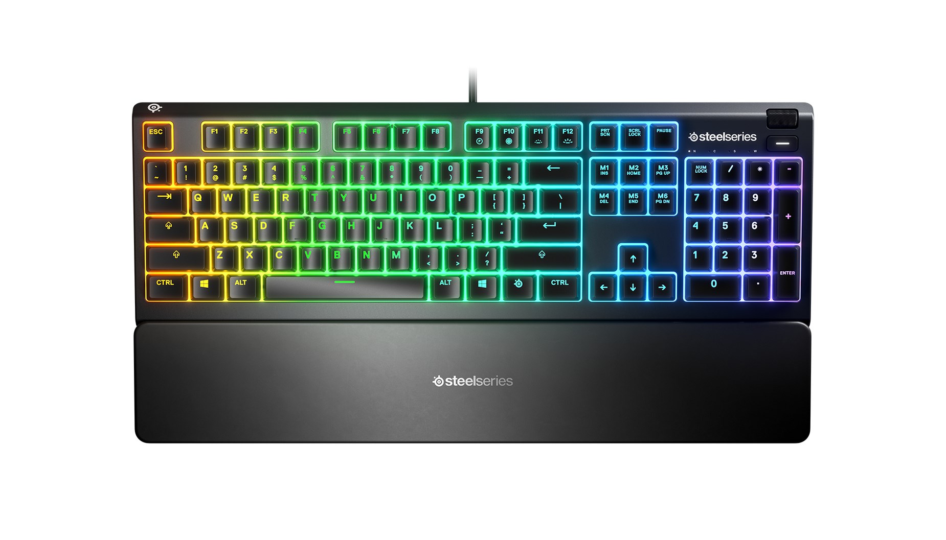 SteelSeries Apex 3 Gaming Keyboard, US Layout, Wired, Black SteelSeries Apex 3 Gaming keyboard, IP32 water resistant for protection against spills, Customizable 10-zone RGB illumination reacts to games and Discord, Whisper quiet gaming switches last for SteelSeries Apex 3 Gaming Keyboard, US Layout, Wired, Black SteelSeries Apex 3 Gaming keyboard, IP32 water resistant for protection against spills, Customizable 10-zone RGB illumination reacts to games and Discord, Whisper quiet gaming switches last for