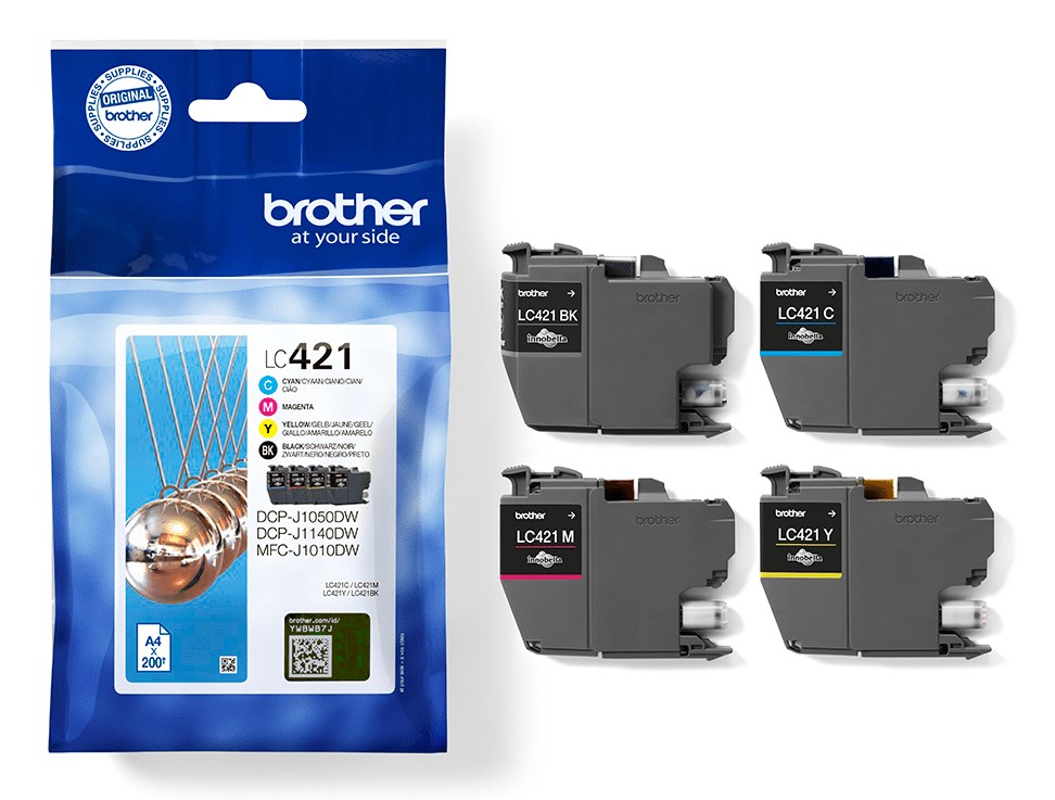 Brother LC421VALDR ink cartridge 4 pc(s) Original Black, Cyan, Magenta, Yellow Brother LC421VALDR ink cartridge 4 pc(s) Original Black, Cyan, Magenta, Yellow