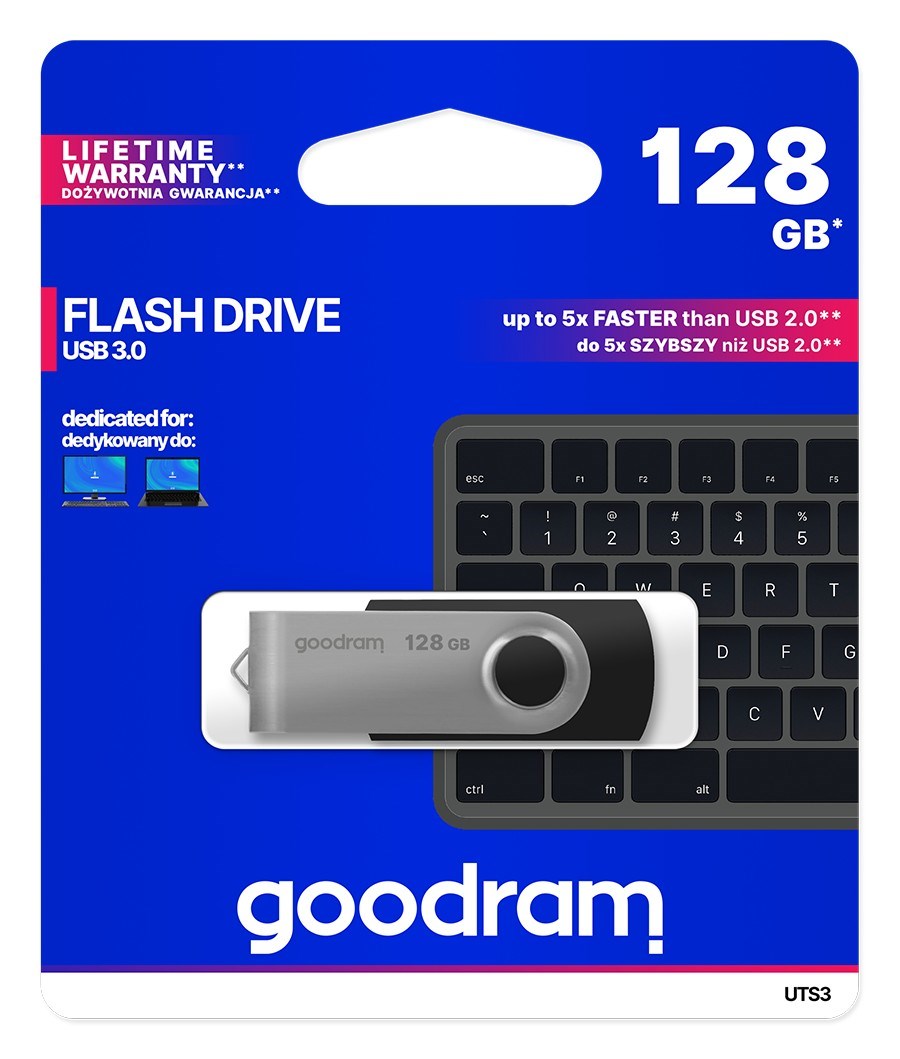 Goodram UTS3 USB flash drive 128 GB 3.2 Gen 1 (3.1 Gen 1) Black Goodram UTS3 USB flash drive 128 GB 3.2 Gen 1 (3.1 Gen 1) Black