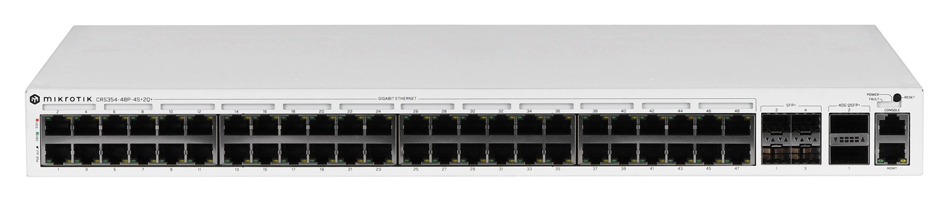 Mikrotik CRS354-48P-4S+2Q+RM network switch Managed L3 Gigabit Ethernet (10/100/1000) Power over Ethernet (PoE) 1U Mikrotik CRS354-48P-4S+2Q+RM network switch Managed L3 Gigabit Ethernet (10/100/1000) Power over Ethernet (PoE) 1U