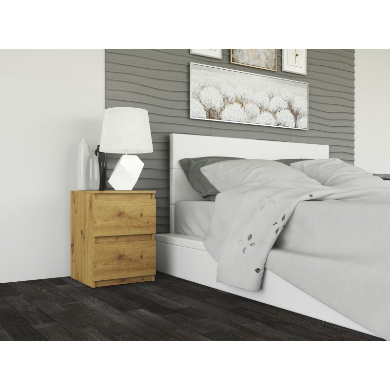 M2 Malwa bedside table 2 drawers Oak Artisan M2 Malwa bedside table 2 drawers Oak Artisan