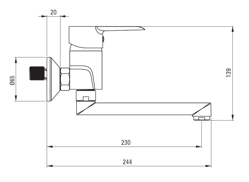 Wall-mounted washbasin mixer - ECO-head Wall-mounted washbasin mixer - ECO-head