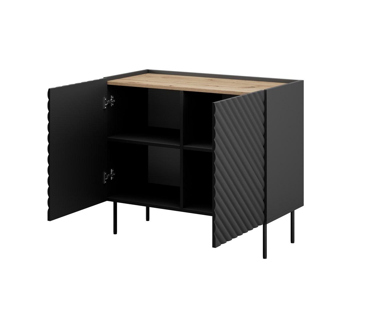 2D ONDA chest of drawers 98x45x85 black 2D ONDA chest of drawers 98x45x85 black