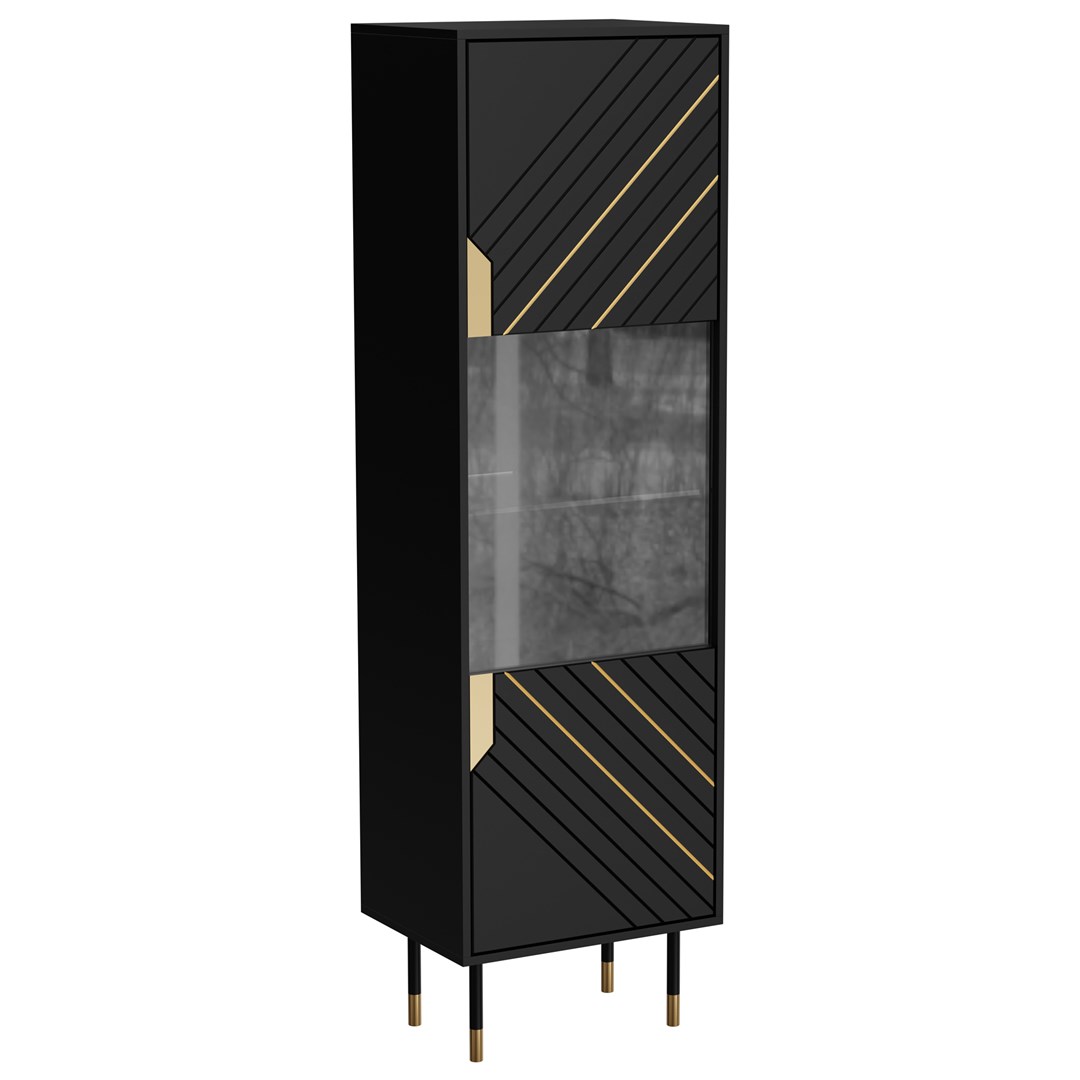Cama MOUNTAIN display cabinet 54x40x180 black + gold Cama MOUNTAIN display cabinet 54x40x180 black + gold