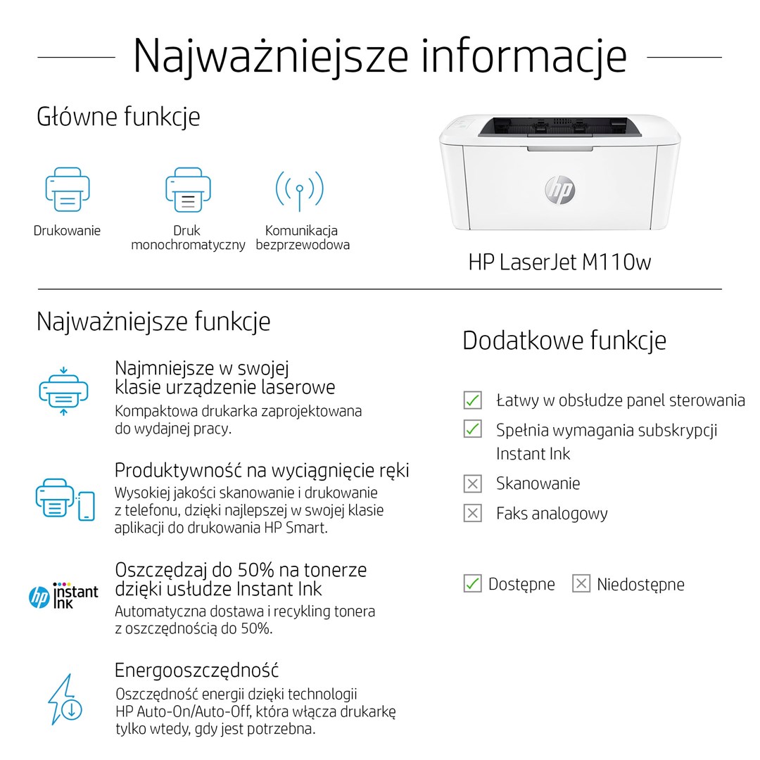 HP LaserJet M110w Printer, Black and white, Printer for Small office, Print, Compact Size HP LaserJet M110w Printer, Black and white, Printer for Small office, Print, Compact Size