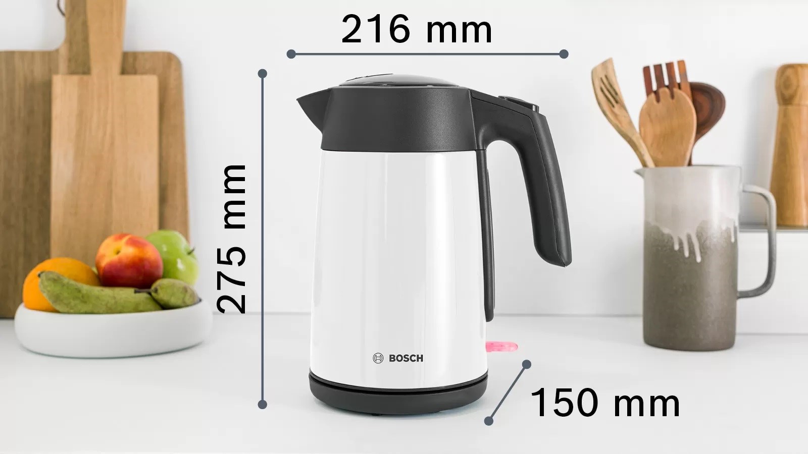 Electric kettle Bosch TWK 7L461, 2400 W, 1.7 l White Electric kettle Bosch TWK 7L461, 2400 W, 1.7 l White