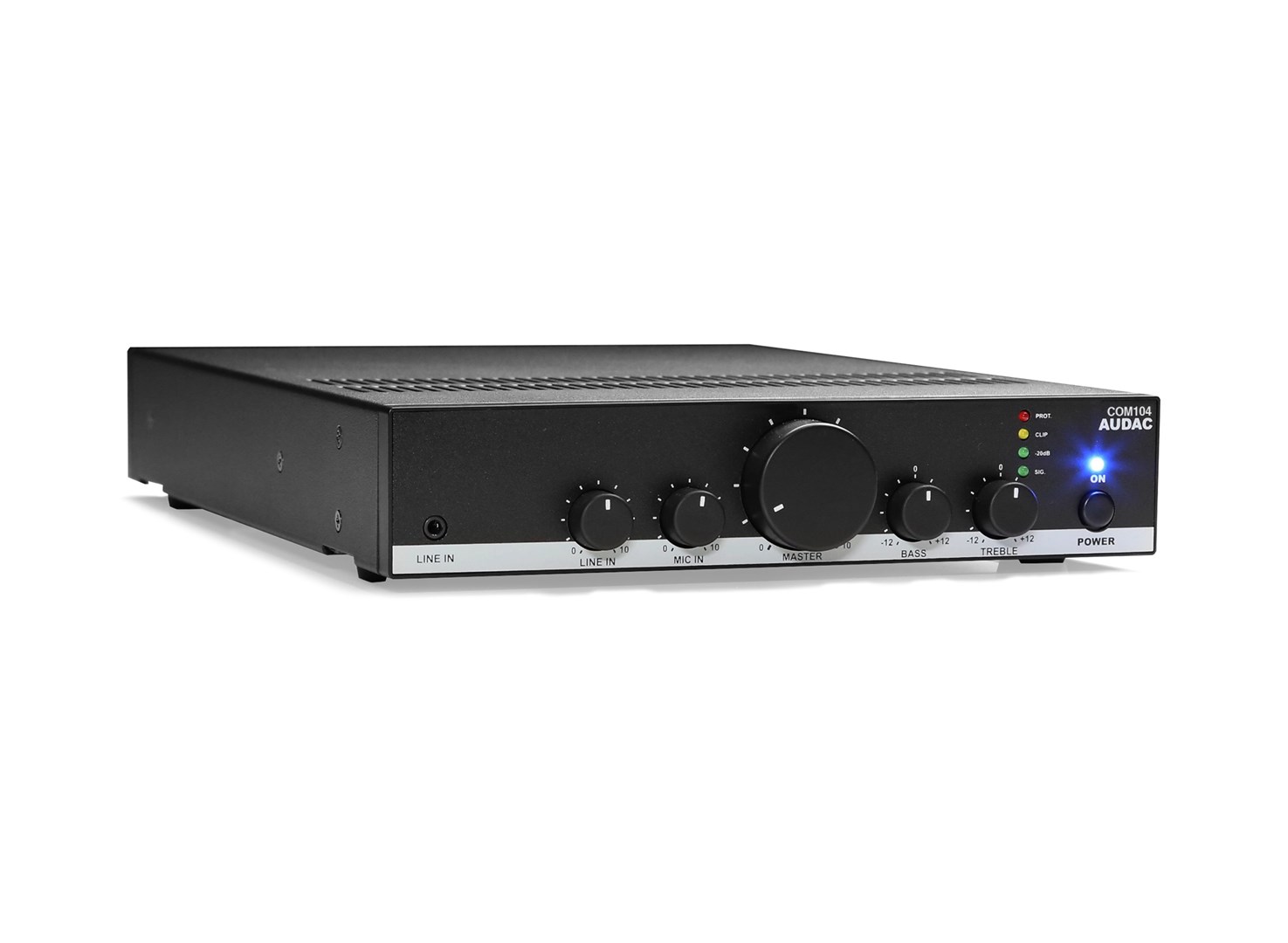 AUDAC COM104 audio amplifier Public Address (PA) system Black, White AUDAC COM104 audio amplifier Public Address (PA) system Black, White