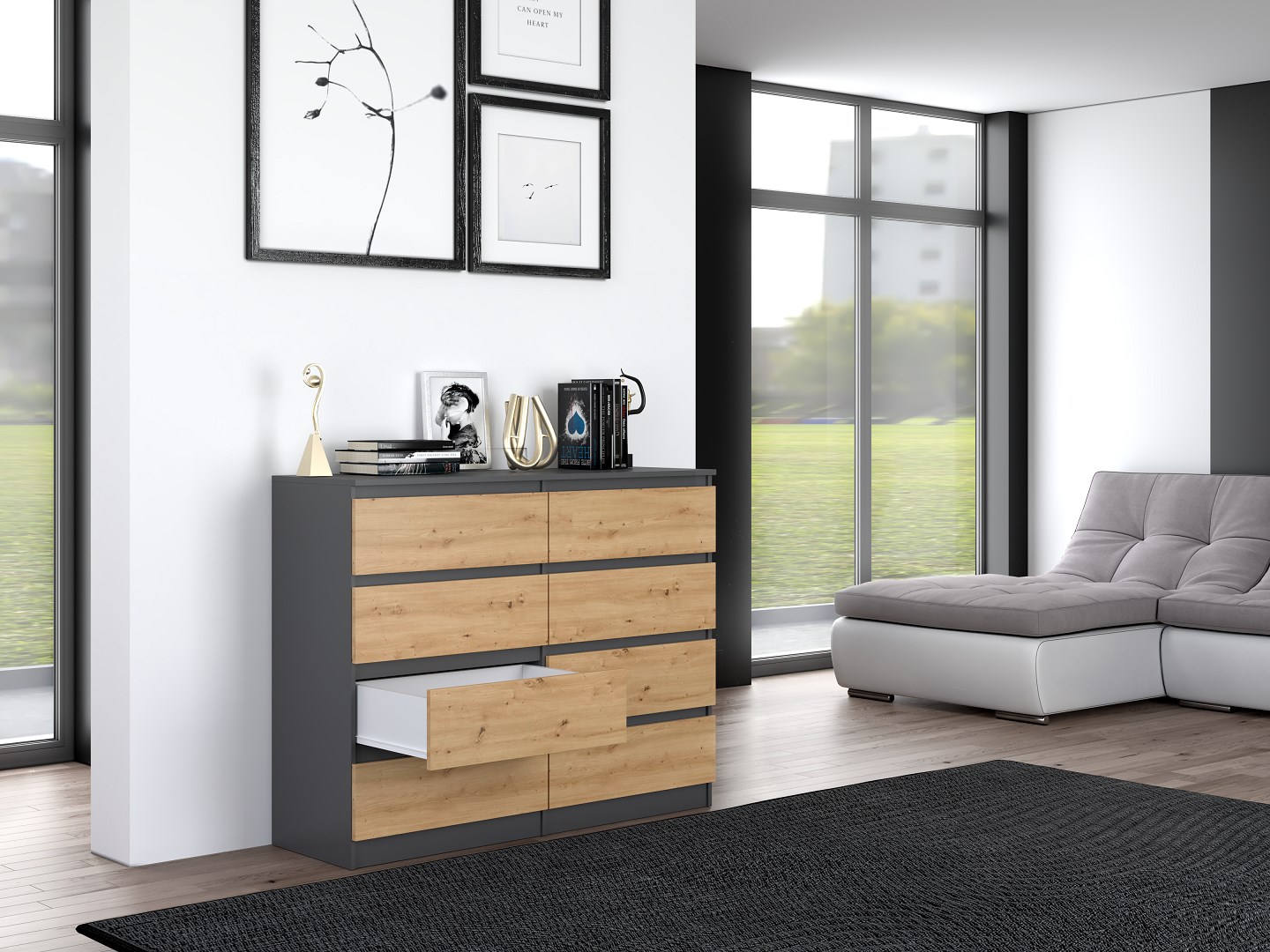 Topeshop M8 120 ANT/ART KPL chest of drawers Topeshop M8 120 ANT/ART KPL chest of drawers