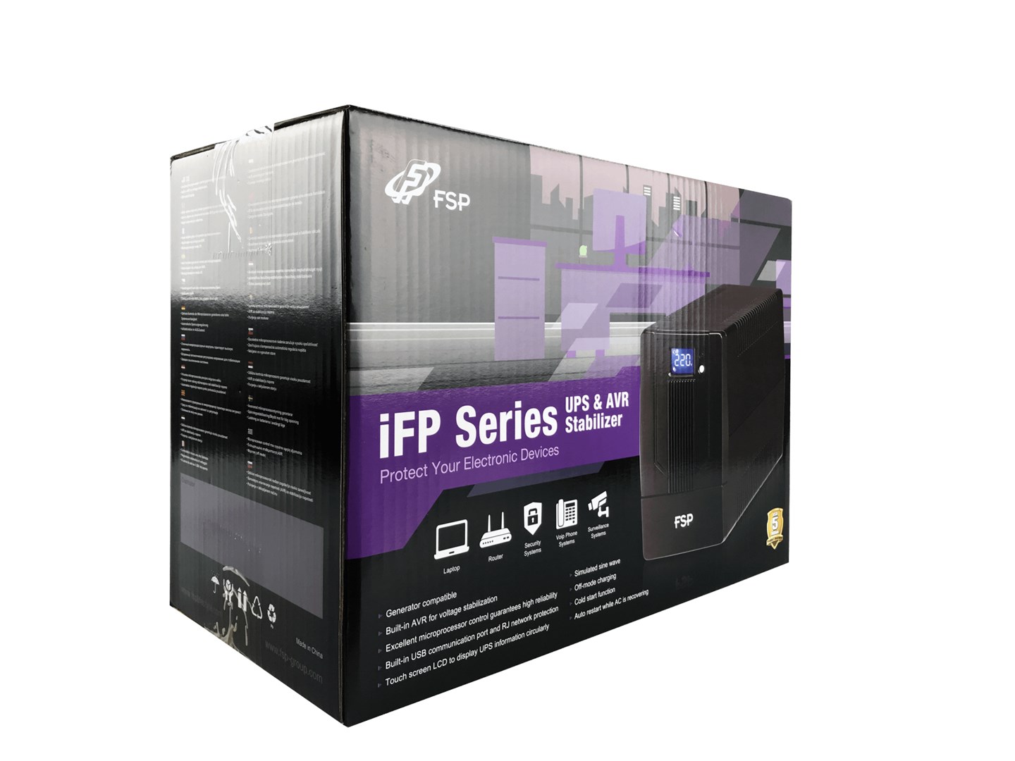 FSP iFP 600 uninterruptible power supply (UPS) Line-Interactive 0.6 kVA 360 W 2 AC outlet(s) FSP iFP 600 uninterruptible power supply (UPS) Line-Interactive 0.6 kVA 360 W 2 AC outlet(s)
