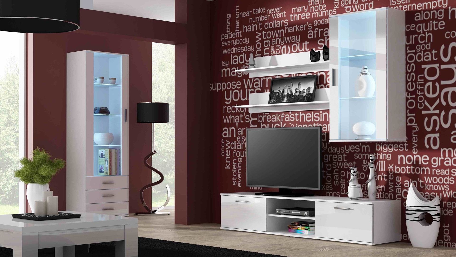 Cama hanging display cabinet SOHO white/white gloss Cama hanging display cabinet SOHO white/white gloss