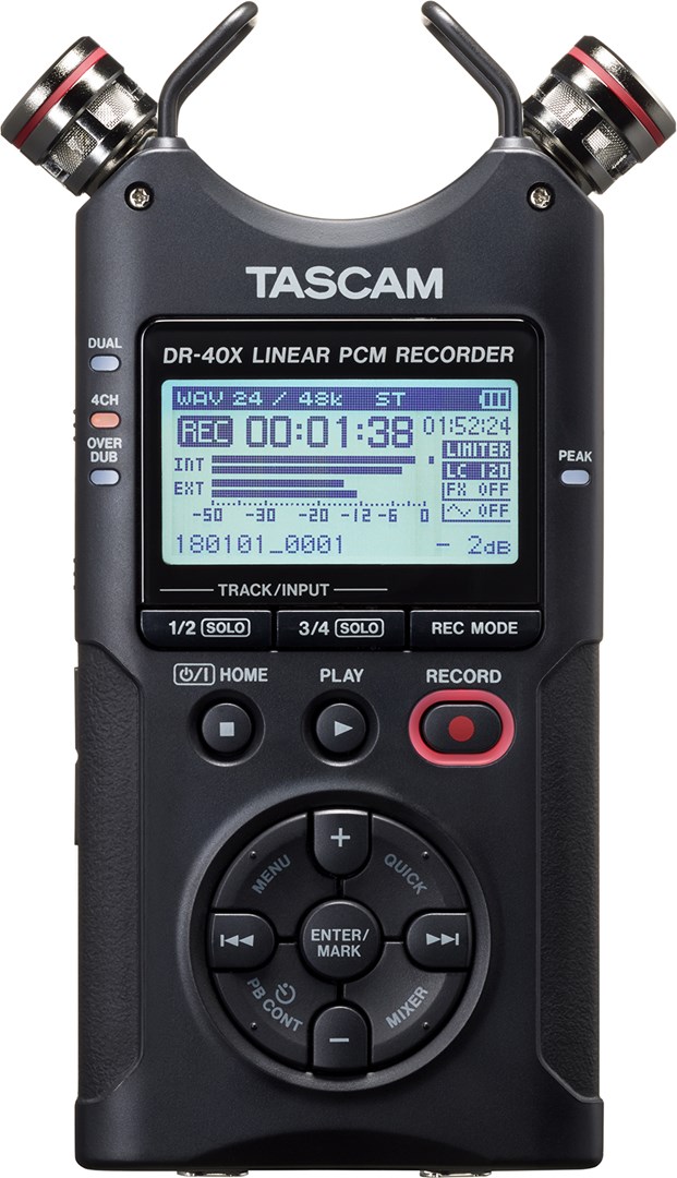 Tascam DR-40X - portable digital recorder with USB interface, 2 x stereo recording Tascam DR-40X - portable digital recorder with USB interface, 2 x stereo recording