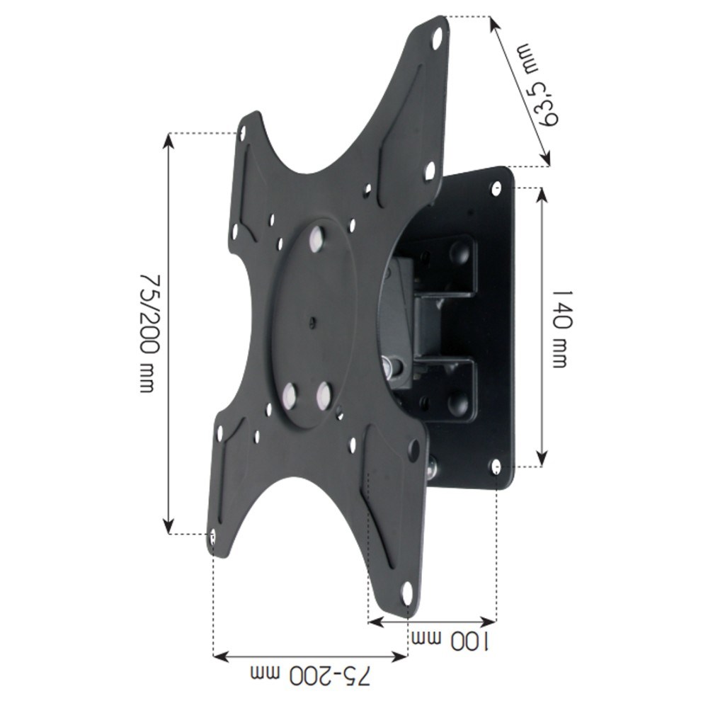 Techly 19-37" Wall Bracket for LED LCD TV Tilt 1 Swivel Black" ICA-LCD 2900B Techly 19-37" Wall Bracket for LED LCD TV Tilt 1 Swivel Black" ICA-LCD 2900B