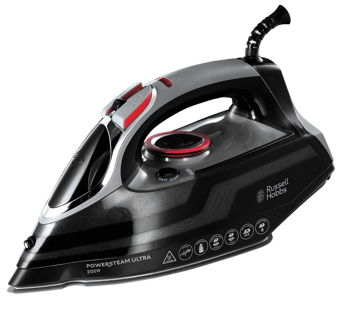 Russell Hobbs 20630-56 iron Dry & Steam iron Ceramic soleplate 3100 W Black, Grey Russell Hobbs 20630-56 iron Dry & Steam iron Ceramic soleplate 3100 W Black, Grey