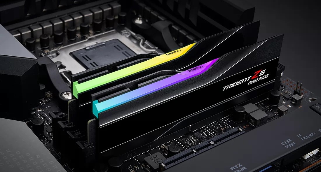 G.Skill Trident Z5 Neo RGB F5-6000J3238F16GX2-TZ5NR memory module 32 GB 2 x 16 GB DDR5 6000 MHz G.Skill Trident Z5 Neo RGB F5-6000J3238F16GX2-TZ5NR memory module 32 GB 2 x 16 GB DDR5 6000 MHz