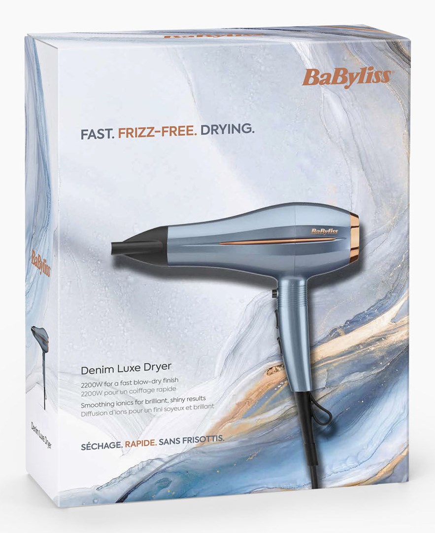 BaByliss Denim Luxe hair dryer 2200 W Blue, Copper BaByliss Denim Luxe hair dryer 2200 W Blue, Copper