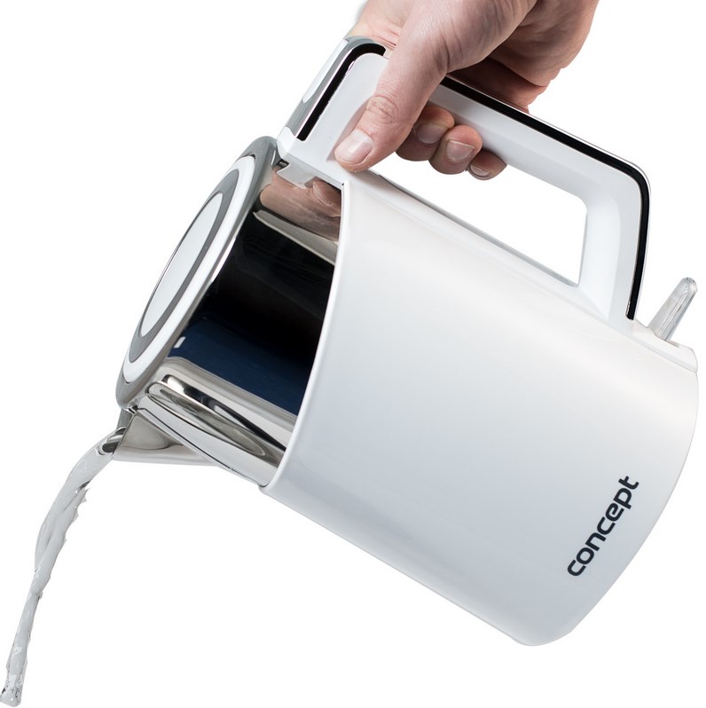 Concept RK3170 electric kettle 1.7 L 2200 W Stainless steel, White Concept RK3170 electric kettle 1.7 L 2200 W Stainless steel, White