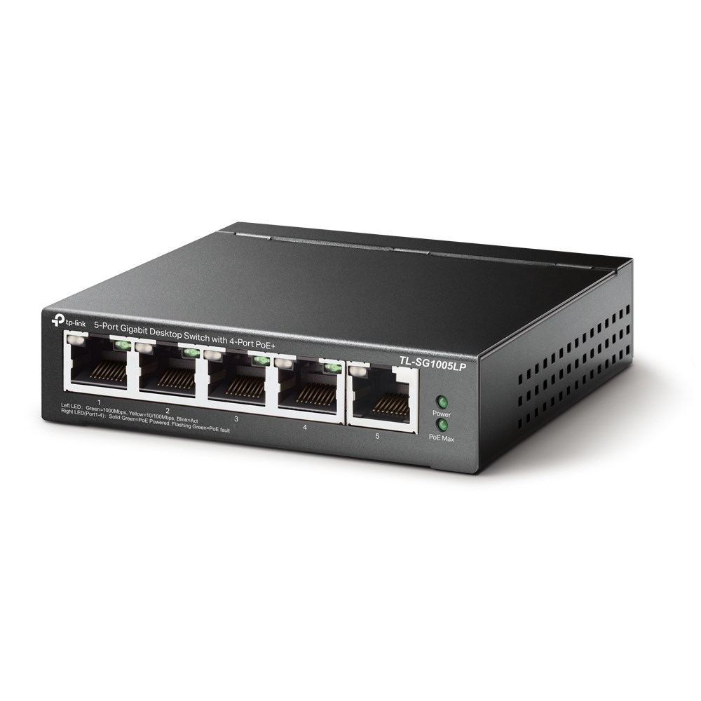 TP-Link TL-SG1005LP network switch Unmanaged Gigabit Ethernet (10/100/1000) Power over Ethernet (PoE) Black TP-Link TL-SG1005LP network switch Unmanaged Gigabit Ethernet (10/100/1000) Power over Ethernet (PoE) Black
