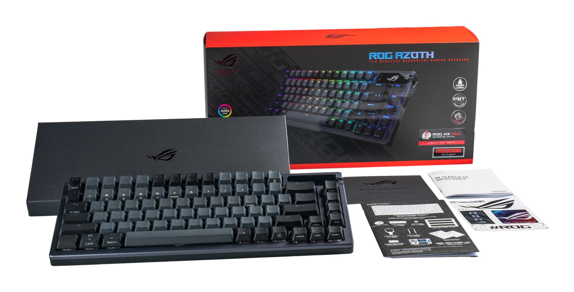 ASUS ROG Azoth keyboard Gaming USB + RF Wireless + Bluetooth QWERTY Black ASUS ROG Azoth keyboard Gaming USB + RF Wireless + Bluetooth QWERTY Black