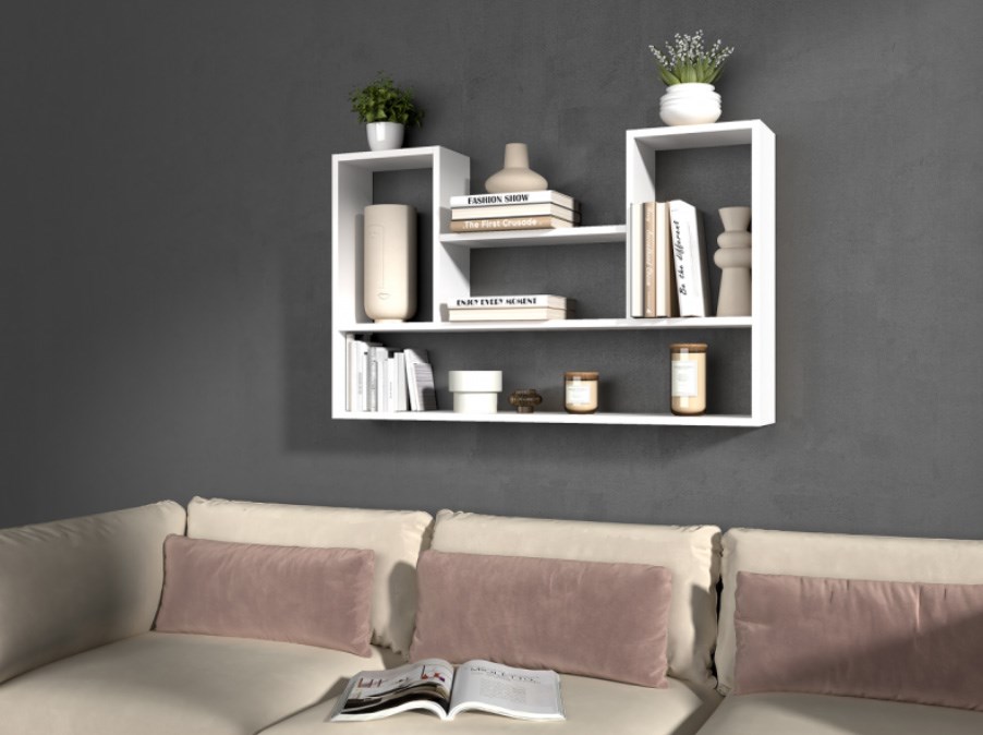 BILBAO 4P hanging rack 100x16x60 cm, white BILBAO 4P hanging rack 100x16x60 cm, white
