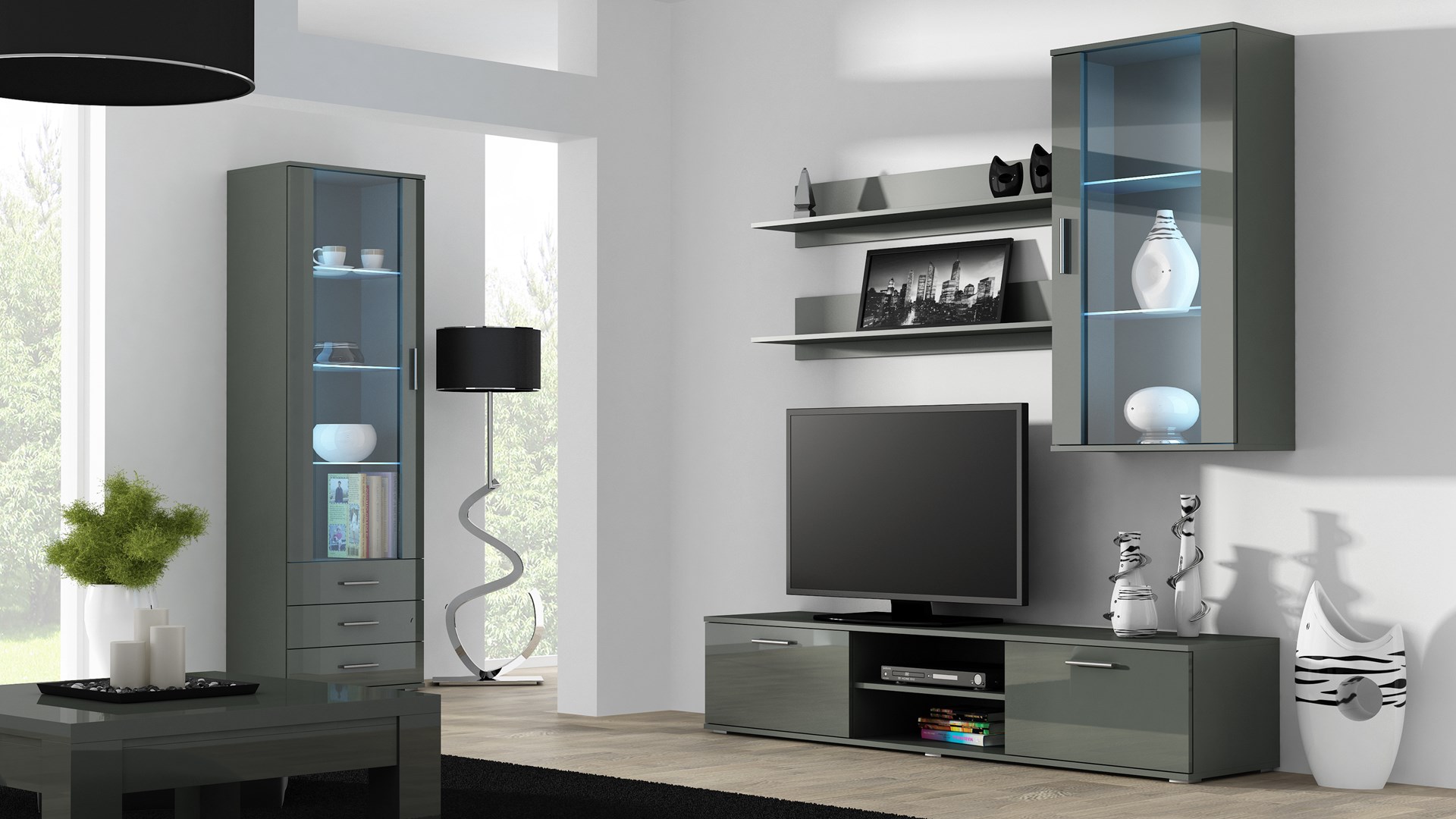 Cama TV stand SOHO 180 grey/grey gloss Cama TV stand SOHO 180 grey/grey gloss