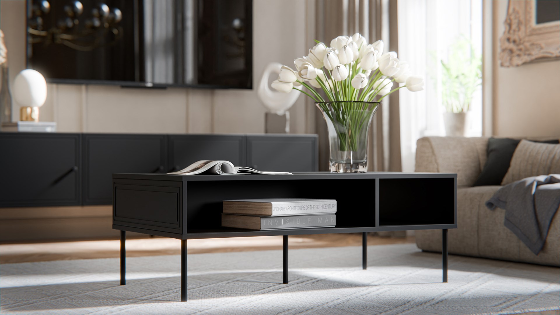 Cama PALAZZO BIS table/latrine 110x60x40 matte black Cama PALAZZO BIS table/latrine 110x60x40 matte black