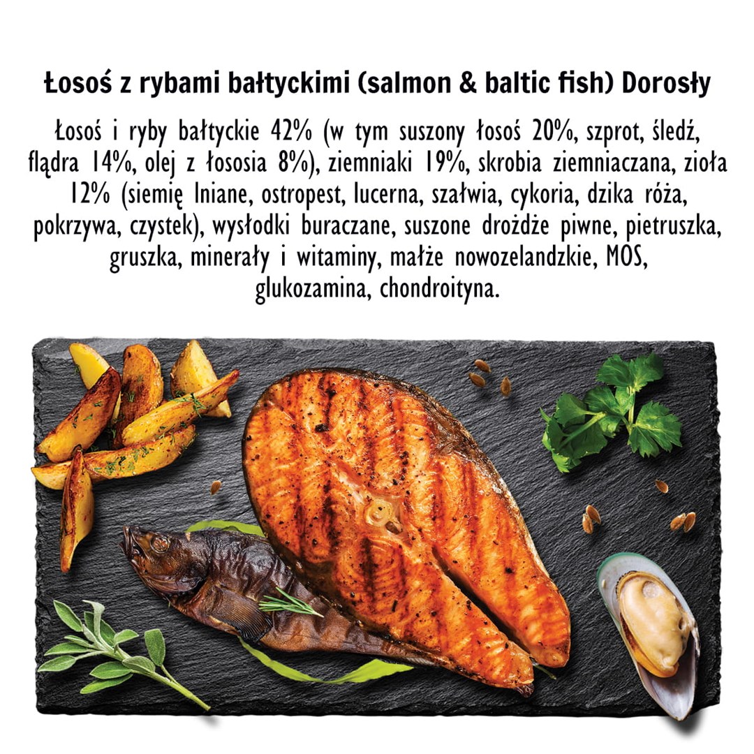PAKA ZWIERZAKA Salmon with Baltic fish M - dry dog food - 9kg PAKA ZWIERZAKA Salmon with Baltic fish M - dry dog food - 9kg