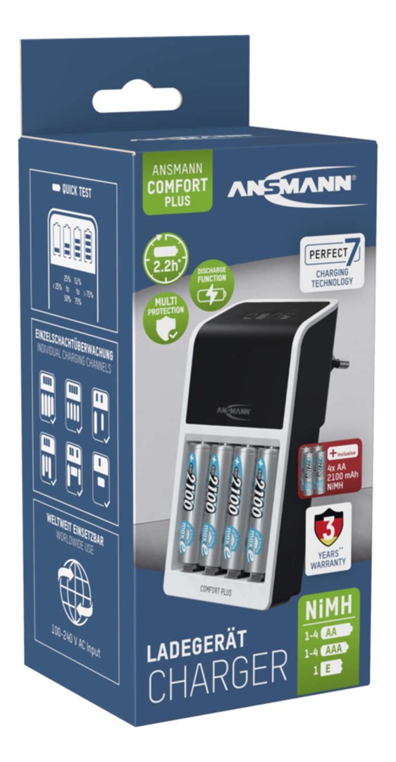 Ansmann Comfort Plus battery charger Universal AC Ansmann Comfort Plus battery charger Universal AC