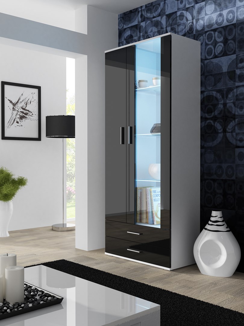 Cama display cabinet SOHO S6 2D2S white/black gloss Cama display cabinet SOHO S6 2D2S white/black gloss