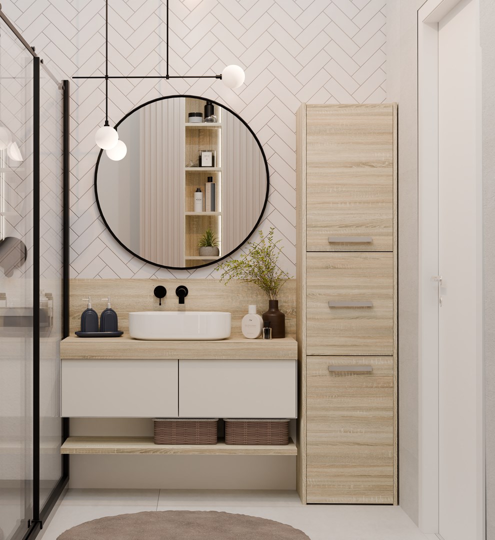 Topeshop S43 SONOMA bathroom storage cabinet Oak Topeshop S43 SONOMA bathroom storage cabinet Oak