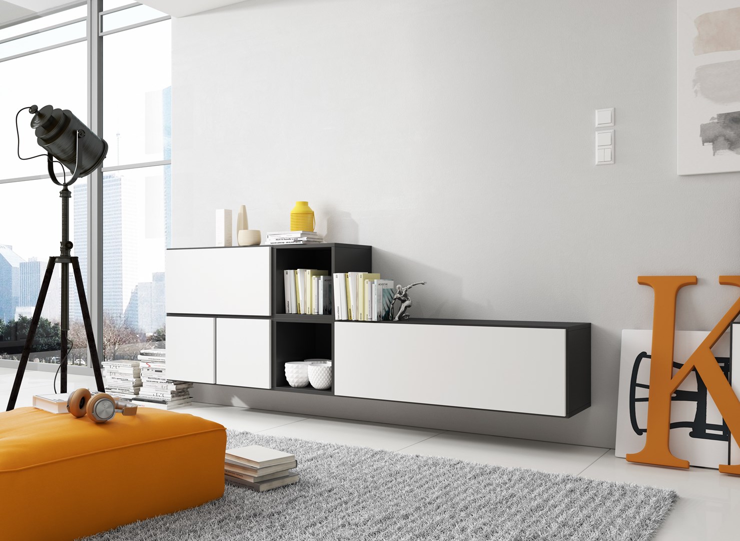 Cama living room furniture set ROCO 9 (RO1+RO3+2xRO6+2xRO5) black/black/white Cama living room furniture set ROCO 9 (RO1+RO3+2xRO6+2xRO5) black/black/white
