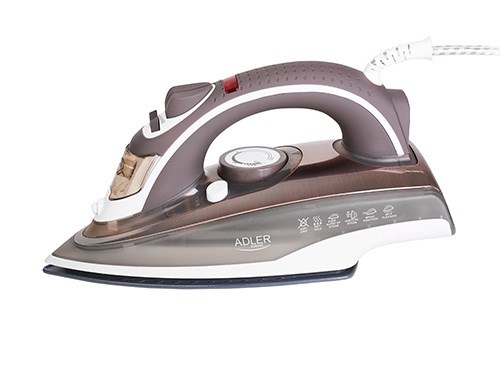 Adler AD 5030 iron Steam iron Ceramic soleplate 3000 W Brown, Grey, White Adler AD 5030 iron Steam iron Ceramic soleplate 3000 W Brown, Grey, White