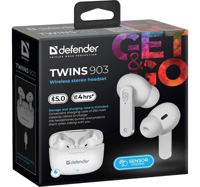 Bluetooth headphones TWINS 903 white Bluetooth headphones TWINS 903 white