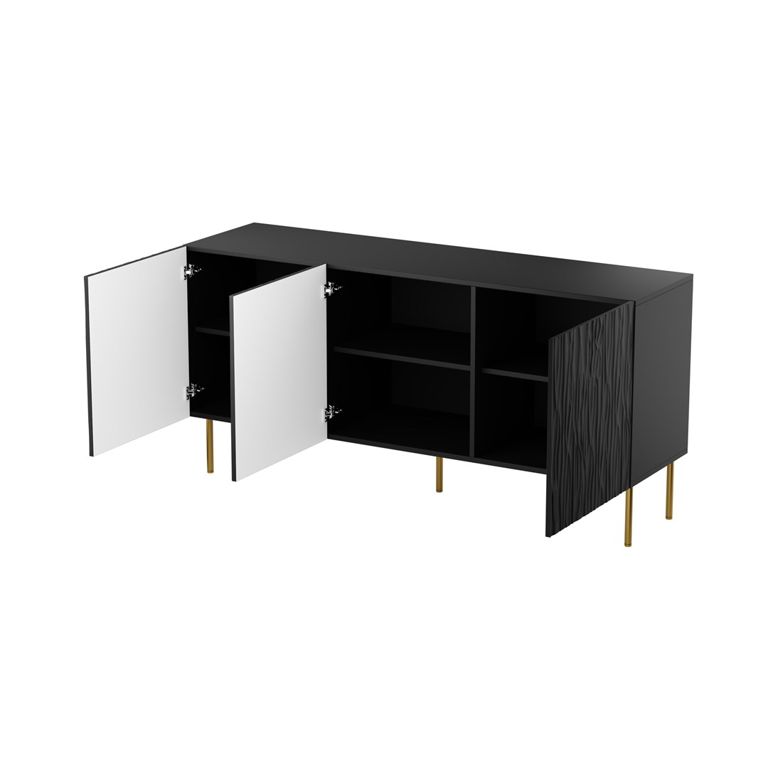 JUNGLE chest 152x40.5x74.5 matte black + golden legs JUNGLE chest 152x40.5x74.5 matte black + golden legs