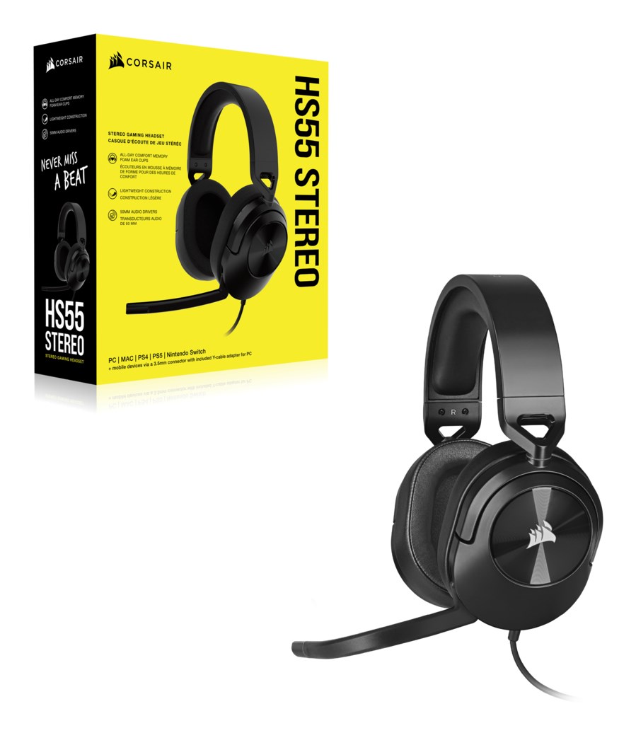 Corsair HS55 STEREO Headset Wired Handheld Gaming Carbon Corsair HS55 STEREO Headset Wired Handheld Gaming Carbon