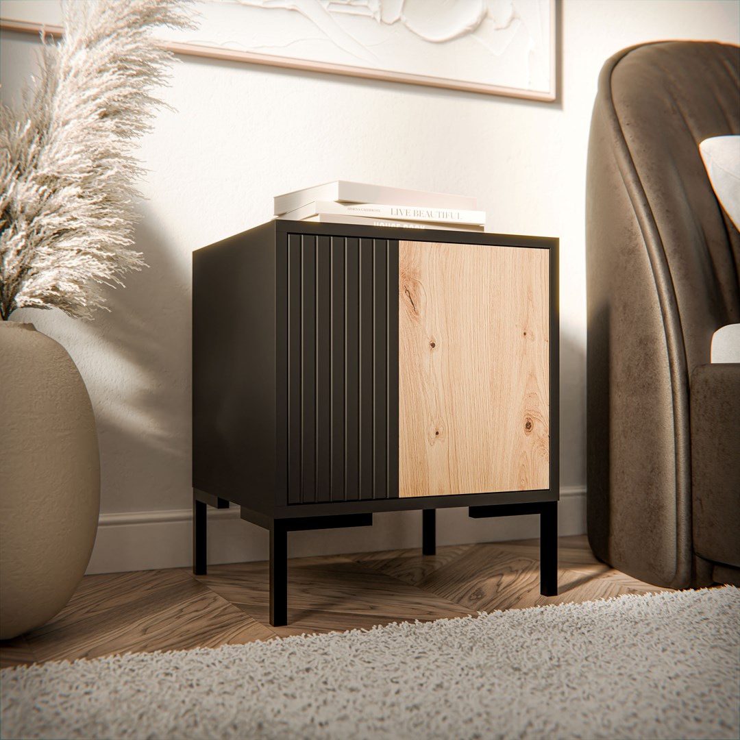 Cama Bedside table 2pc MERCI 44x40x52.5 black/oak artisan Cama Bedside table 2pc MERCI 44x40x52.5 black/oak artisan