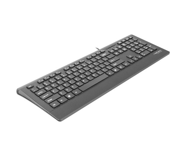 Natec Multimedia Keyboard BARRACUDA slim USB, US layout, black Natec Multimedia Keyboard BARRACUDA slim USB, US layout, black