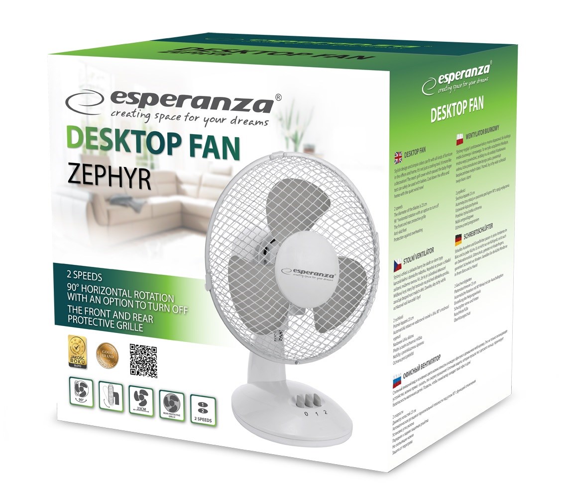 Desktop fan 9" Esperanza EHF004WE ZEPHYR White-Gray Desktop fan 9" Esperanza EHF004WE ZEPHYR White-Gray